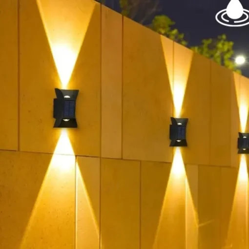Solar Wall Light - Durable UP & Down Illumination, Waterproof IP65, Outdoor Fence, Garden, Porch, Garage Lighting 1/2pcs