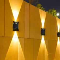 Solar Wall Light - Durable UP & Down Illumination, Waterproof IP65, Outdoor Fence, Garden, Porch, Garage Lighting 1/2pcs
