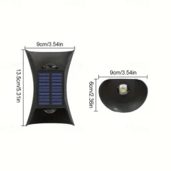 Solar Wall Light - Durable UP & Down Illumination, Waterproof IP65, Outdoor Fence, Garden, Porch, Garage Lighting 1/2pcs