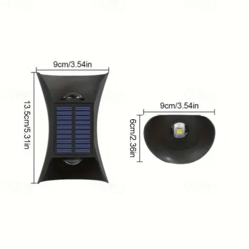 Solar Wall Light - Durable UP & Down Illumination, Waterproof IP65, Outdoor Fence, Garden, Porch, Garage Lighting 1/2pcs