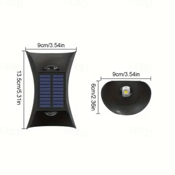 Solar Wall Light - Durable UP & Down Illumination, Waterproof IP65, Outdoor Fence, Garden, Porch, Garage Lighting 1/2pcs
