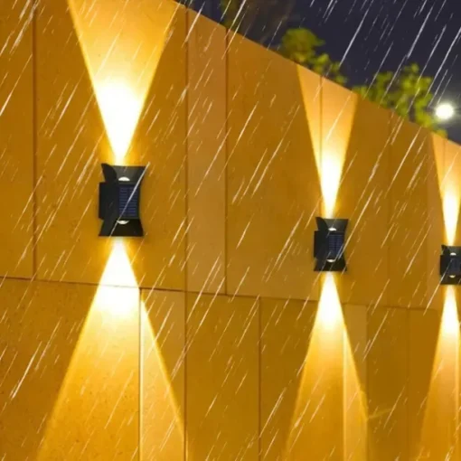 Solar Wall Light - Durable UP & Down Illumination, Waterproof IP65, Outdoor Fence, Garden, Porch, Garage Lighting 1/2pcs