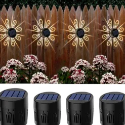 Solar Wall Light Color-Changing Deck Light Outdoor Waterproof Fence Light Villa Garden Fence Yard Wall Pilaster Step Staircase Decoration