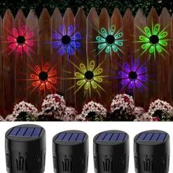 Solar Wall Light Color-Changing Deck Light Outdoor Waterproof Fence Light Villa Garden Fence Yard Wall Pilaster Step Staircase Decoration