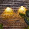 Solar Wall Lights Waterproof Outdoor Warm White/RGB LED Decor Lighting for Yard Garden and Exterior Walls Outdoor Solar Fence Lights 2pcs