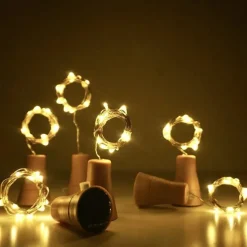 Solar Wine Bottle String Lights Outdoor Wedding Decoration 2m 20LED Fairy Lights with Cork Waterproof Christmas Light Copper Garland Patio Garden String Lights 10pcs 6pcs 2pcs