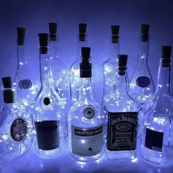 Solar Wine Bottle String Lights Outdoor Wedding Decoration 2m 20LED Fairy Lights with Cork Waterproof Christmas Light Copper Garland Patio Garden String Lights 10pcs 6pcs 2pcs