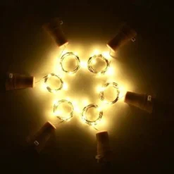 Solar Wine Bottle String Lights Outdoor Wedding Decoration 2m 20LED Fairy Lights with Cork Waterproof Christmas Light Copper Garland Patio Garden String Lights 10pcs 6pcs 2pcs