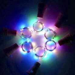 Solar Wine Bottle String Lights Outdoor Wedding Decoration 2m 20LED Fairy Lights with Cork Waterproof Christmas Light Copper Garland Patio Garden String Lights 10pcs 6pcs 2pcs