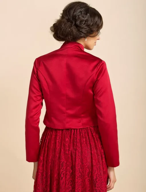 Solid Coats / Jackets Satin Wedding / Party Evening / Casual Wedding Guest Wraps / Bolero With Draping / Solid dress to impress