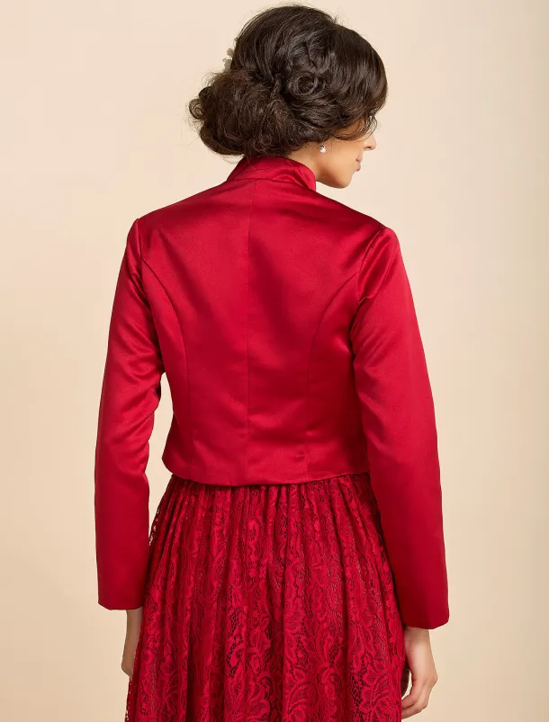 Solid Coats / Jackets Satin Wedding / Party Evening / Casual Wedding Guest Wraps / Bolero With Draping / Solid dress to impress