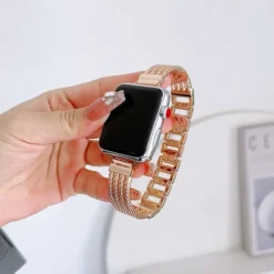 Solo Loop Compatible with Apple Watch band 38mm 40mm 41mm 42mm 44mm 45mm 49mm Women Metal Clasp Adjustable Alloy Strap Replacement Wristband for iwatch Ultra 2 Series 9 8 7 SE 6 5 4 3 2 1