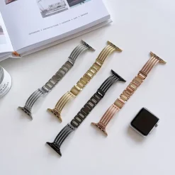 Solo Loop Compatible with Apple Watch band 38mm 40mm 41mm 42mm 44mm 45mm 49mm Women Metal Clasp Adjustable Alloy Strap Replacement Wristband for iwatch Ultra 2 Series 9 8 7 SE 6 5 4 3 2 1