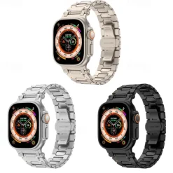 Solo Loop Compatible with Apple Watch band 42mm 44mm 45mm 49mm Metal Clasp Adjustable Stainless Steel Strap Replacement Wristband for iwatch Ultra 2 Series 9 8 7 SE 6 5 4 3 2 1