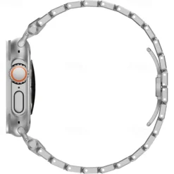 Solo Loop Compatible with Apple Watch band 42mm 44mm 45mm 49mm Metal Clasp Adjustable Stainless Steel Strap Replacement Wristband for iwatch Ultra 2 Series 9 8 7 SE 6 5 4 3 2 1