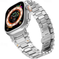 Solo Loop Compatible with Apple Watch band 42mm 44mm 45mm 49mm Metal Clasp Adjustable Stainless Steel Strap Replacement Wristband for iwatch Ultra 2 Series 9 8 7 SE 6 5 4 3 2 1