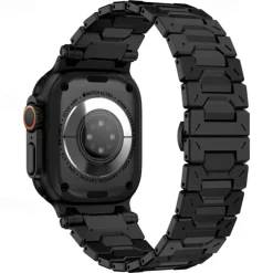 Solo Loop Compatible with Apple Watch band 42mm 44mm 45mm 49mm Metal Clasp Adjustable Stainless Steel Strap Replacement Wristband for iwatch Ultra 2 Series 9 8 7 SE 6 5 4 3 2 1