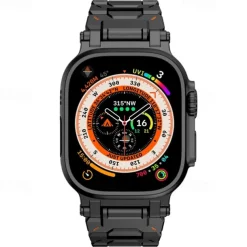 Solo Loop Compatible with Apple Watch band 42mm 44mm 45mm 49mm Metal Clasp Adjustable Stainless Steel Strap Replacement Wristband for iwatch Ultra 2 Series 9 8 7 SE 6 5 4 3 2 1