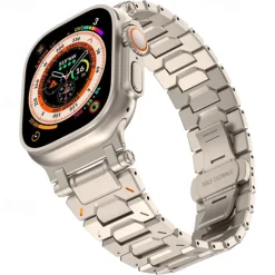 Solo Loop Compatible with Apple Watch band 42mm 44mm 45mm 49mm Metal Clasp Adjustable Stainless Steel Strap Replacement Wristband for iwatch Ultra 2 Series 9 8 7 SE 6 5 4 3 2 1