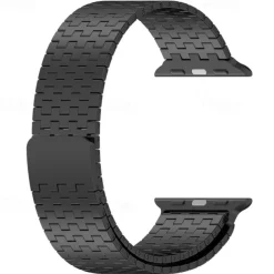 Solo Loop Compatible with Apple Watch band 38mm 40mm 41mm 42mm 44mm 45mm 49mm Magnetic Clasp Adjustable Stainless Steel Strap Replacement Wristband for iwatch Ultra 2 Series 9 8 7 SE 6 5 4 3 2 1