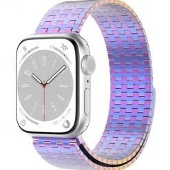 Solo Loop Compatible with Apple Watch band 38mm 40mm 41mm 42mm 44mm 45mm 49mm Magnetic Clasp Adjustable Stainless Steel Strap Replacement Wristband for iwatch Ultra 2 Series 9 8 7 SE 6 5 4 3 2 1