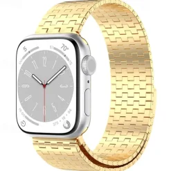 Solo Loop Compatible with Apple Watch band 38mm 40mm 41mm 42mm 44mm 45mm 49mm Magnetic Clasp Adjustable Stainless Steel Strap Replacement Wristband for iwatch Ultra 2 Series 9 8 7 SE 6 5 4 3 2 1