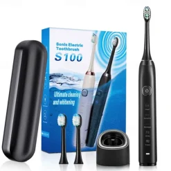 Sonic Electric Toothbrush Wireless Charging 5 Brushing Modes With Travel Box Brush Head Dust Cover 3 Replacement Soft Bristle Brush Heads
