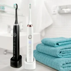 Sonic Electric Toothbrush Wireless Charging 5 Brushing Modes With Travel Box Brush Head Dust Cover 3 Replacement Soft Bristle Brush Heads