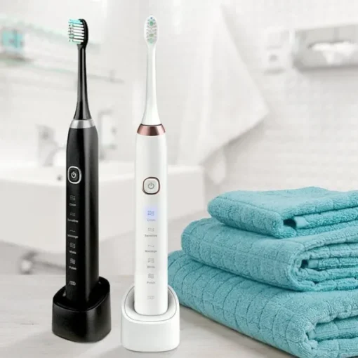 Sonic Electric Toothbrush Wireless Charging 5 Brushing Modes With Travel Box Brush Head Dust Cover 3 Replacement Soft Bristle Brush Heads