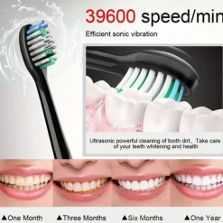 Sonic Electric Toothbrush Wireless Charging 5 Brushing Modes With Travel Box Brush Head Dust Cover 3 Replacement Soft Bristle Brush Heads