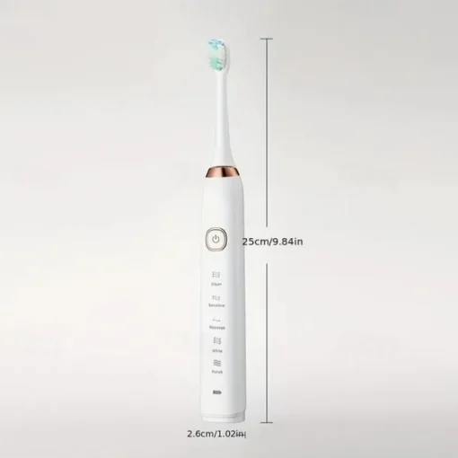 Sonic Electric Toothbrush Wireless Charging 5 Brushing Modes With Travel Box Brush Head Dust Cover 3 Replacement Soft Bristle Brush Heads