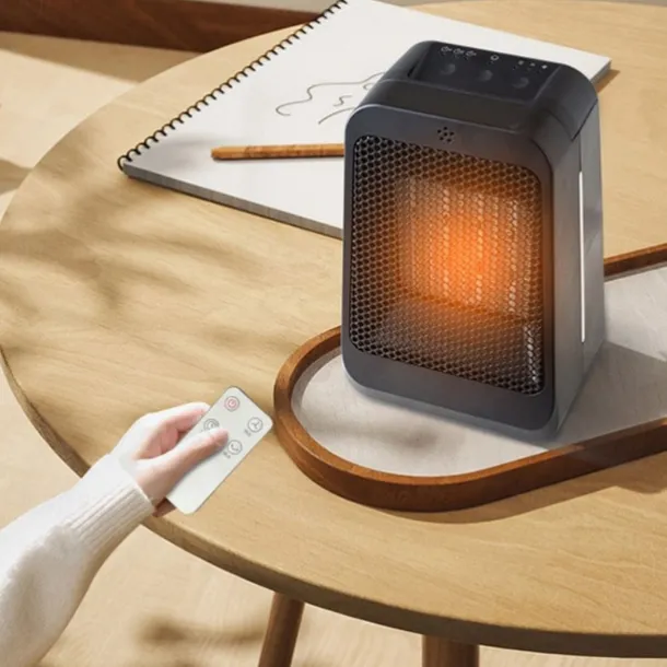 Space Heater 1200W Electric Heater Indoor Portable Thermostat PTC Fast Heating Chamber Small Heater with Heating and Fan Mode