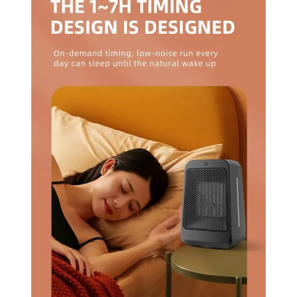 Space Heater 1200W Electric Heater Indoor Portable Thermostat PTC Fast Heating Chamber Small Heater with Heating and Fan Mode