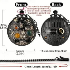 Space Series Music Pocket Watch Men with Chain Retro Vintage Fashion Clock Women Music Necklace Watches Unique Couples Collectibles Gift