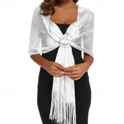 Sparkling Metallic Shawls and Wraps for Evening Party/Wedding/Formal Dresses
