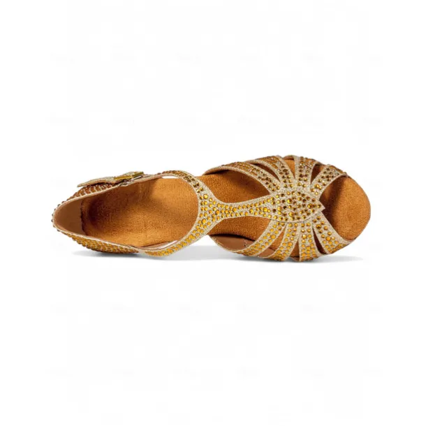 Sparkling Rhinestone Ballroom Dance Sandals – Latin Salsa High Heel Shoes for Women