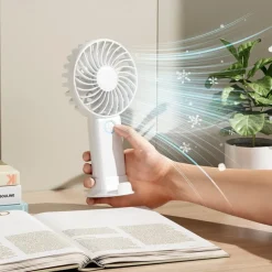 3-Speed Portable Cooling Fan – USB Rechargeable Handheld Electric Fan with 1200mAh Battery for Personal Use