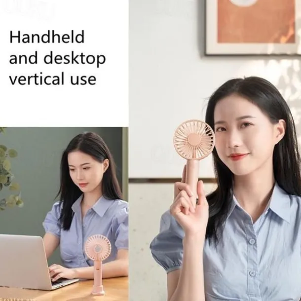 3-Speed Portable Handheld Mini Fan – USB Rechargeable Personal Fan with 1200mAh Battery for Indoor and Outdoor Use