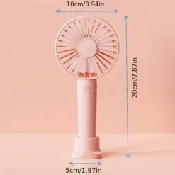 3-Speed Portable Handheld Mini Fan – USB Rechargeable Personal Fan with 1200mAh Battery for Indoor and Outdoor Use