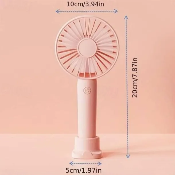 3-Speed Portable Handheld Mini Fan – USB Rechargeable Personal Fan with 1200mAh Battery for Indoor and Outdoor Use