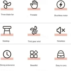 3-Speed Portable Handheld Mini Fan – USB Rechargeable Personal Fan with 1200mAh Battery for Indoor and Outdoor Use