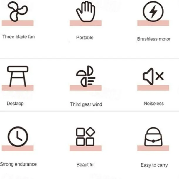 3-Speed Portable Handheld Mini Fan – USB Rechargeable Personal Fan with 1200mAh Battery for Indoor and Outdoor Use