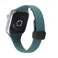 Sport Band Compatible with Apple Watch band 38mm 40mm 41mm 42mm 44mm 45mm 49mm Elastic Rugged Magnetic Clasp Silicone Strap Replacement Wristband for iwatch Ultra 2 Series 9 8 7 SE 6 5 4 3 2 1