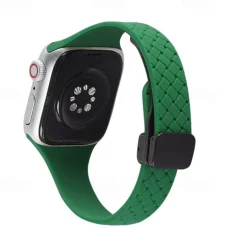 Sport Band Compatible with Apple Watch band 38mm 40mm 41mm 42mm 44mm 45mm 49mm Elastic Rugged Magnetic Clasp Silicone Strap Replacement Wristband for iwatch Ultra 2 Series 9 8 7 SE 6 5 4 3 2 1