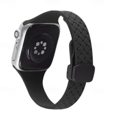 Sport Band Compatible with Apple Watch band 38mm 40mm 41mm 42mm 44mm 45mm 49mm Elastic Rugged Magnetic Clasp Silicone Strap Replacement Wristband for iwatch Ultra 2 Series 9 8 7 SE 6 5 4 3 2 1