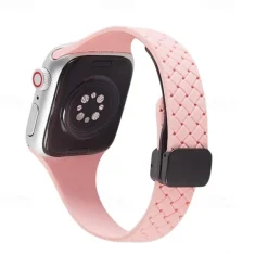 Sport Band Compatible with Apple Watch band 38mm 40mm 41mm 42mm 44mm 45mm 49mm Elastic Rugged Magnetic Clasp Silicone Strap Replacement Wristband for iwatch Ultra 2 Series 9 8 7 SE 6 5 4 3 2 1