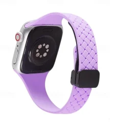 Sport Band Compatible with Apple Watch band 38mm 40mm 41mm 42mm 44mm 45mm 49mm Elastic Rugged Magnetic Clasp Silicone Strap Replacement Wristband for iwatch Ultra 2 Series 9 8 7 SE 6 5 4 3 2 1