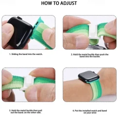 Sport Band Compatible with Apple Watch band 38mm 40mm 41mm 42mm 44mm 45mm 49mm Elastic Adjustable Nylon Strap Replacement Wristband for iwatch Ultra 2 Series 9 8 7 SE 6 5 4 3 2 1