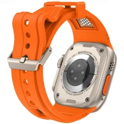 Sport Band Compatible with Apple Watch band 42mm 44mm 45mm 49mm Rugged Two Tone Adjustable TPU Silicone Strap Replacement Wristband for iwatch Ultra 2 Series 9 8 7 SE 6 5 4 3 2 1