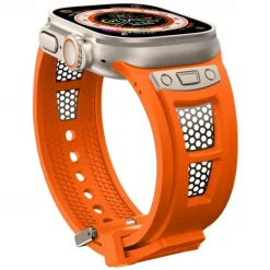 Sport Band Compatible with Apple Watch band 42mm 44mm 45mm 49mm Rugged Two Tone Adjustable TPU Silicone Strap Replacement Wristband for iwatch Ultra 2 Series 9 8 7 SE 6 5 4 3 2 1